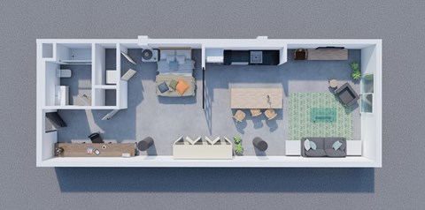 Floor plan for studio, 1 bath, 780 sqft